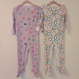 Okie Dokie Kids Pajamas - Purple and White